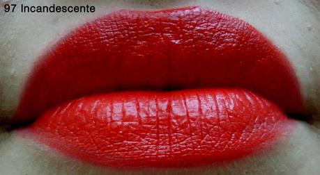 Rouge Allure Lipstick Swatches - 97 Incandescente, 104 Passion, 102 Palpitante, 99 Pirate