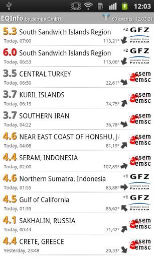 EQInfo – Erdbeben in Deutschland und weltweit in einer kostenlosen Android App