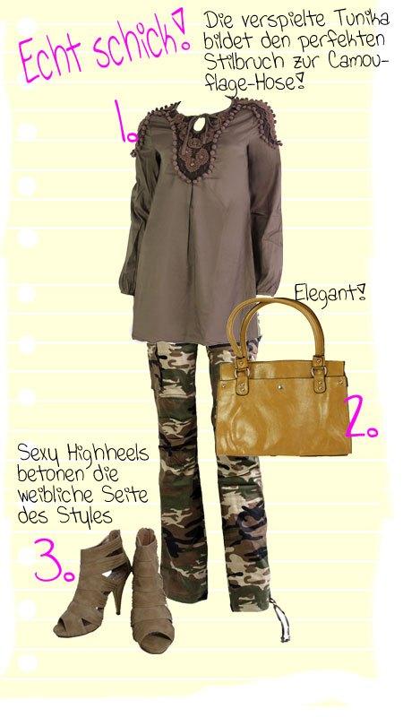 3 Styling-Ideen für eine trendy Camouflage-Hose