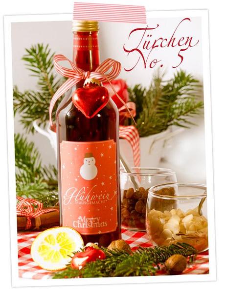 Türchen 5 im cozy & cuddly Adventskalender; Rezept für hausgemachten Glühwein zum Verschenken oder Behalten mit Etiketten zum Ausdrucken