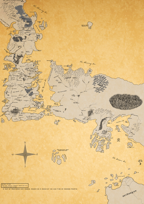 A Map of A Song of Ice and Fire