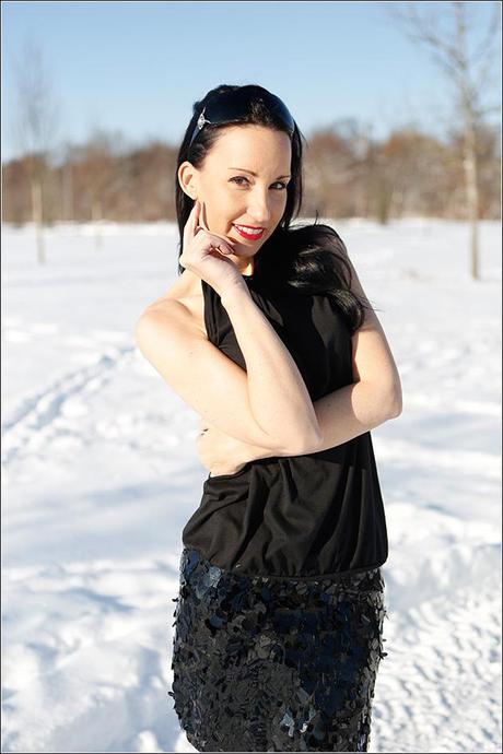 Münchner Mode- und Party Outfit im Schnee - Blogger Outfit