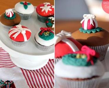 Weihnachtlich geschmückte Cupcakes