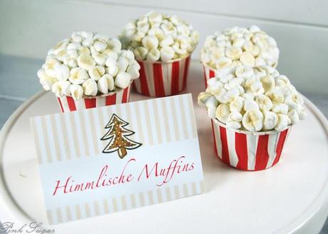 Popcorncupcakes zur Weihnachtsfeier von der 