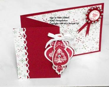 Weihnachtliche Falzkarte mit Schwenk-Ornament !