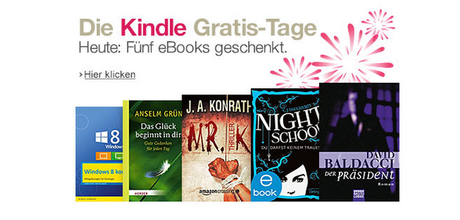 Amazon startet die Kindle Gratis-Tage: Jeden Tag ein kostenloses eBook