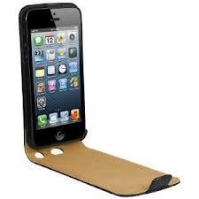 mumbi PREMIUM ECHT Leder Flip Case iPhone 5 Tasche Hülle