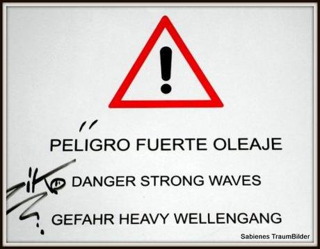 Warnschild auf Teneriffa