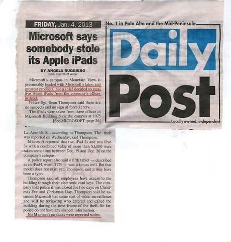 Fundstück: Einbrecher stehlen bei Microsoft nur Apple-Geräte