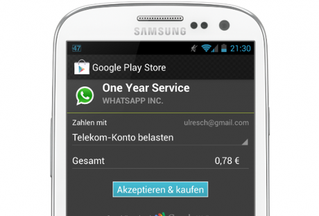 WhatsApp für Android: Update bringt Bezahlfunktion für den Play Store