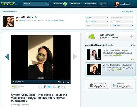 Do you KeeK ? Video messages on a new level - my new profile