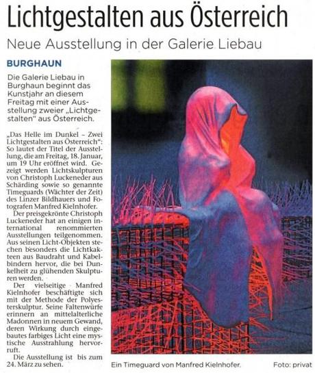 Galerie Liebau Fulda – artist painter Christopf Luckeneder – photographer sculptor Manfred Kielnhofer- contemporary light art sculpture statue painting photography