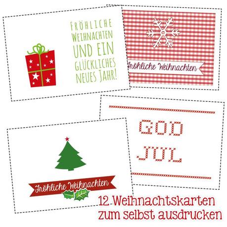 Zeit für die Weihnachtspost. Wunderschöne Weihnachtspostkarten zum selberdrucken! Freebie/ Printable