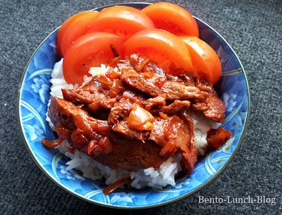 Rezept: Mock Pork Xa-Xiu mit Reis