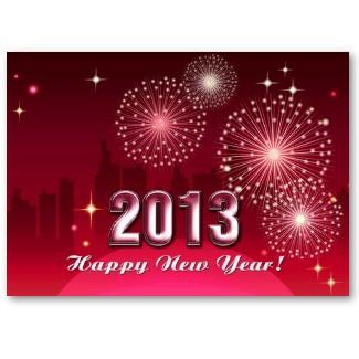Guten Rutsch ins Neue Jahr 2013. Kleiner Kalender Visitenkartenvorlage