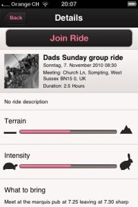 iPhone App Rendezvous: Gemeinsam auf eine Rennrad Tour gehen