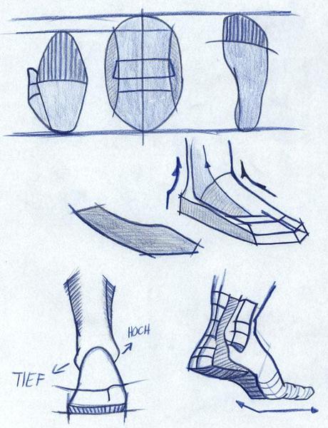 Grundriss eines Fußes zeichnen