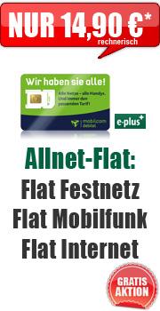 Allnet Flat inkl. 500 MB Daten für nur 14,90 € mtl. Grundgebuehr (DEAL)