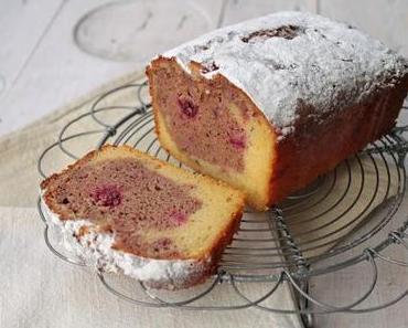 Gâteau marbré citron framboise