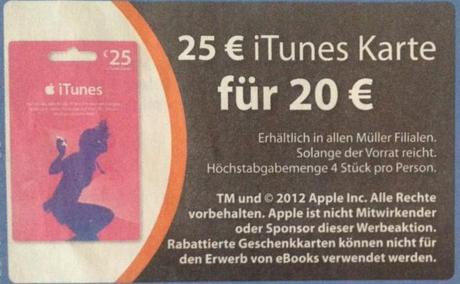 iTunes-Karten Angebot Müller