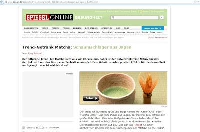 Matcha-Artikel bei Spiegel.de