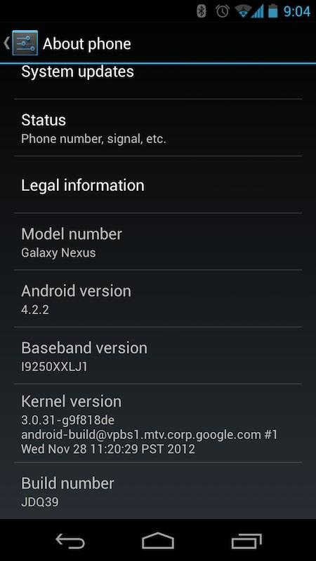 Up-Date auf Android 4.2.2 für die aktuellen Nexus Geräte verfügbar!