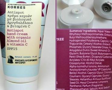 Neu bei KORRES für Samtpfötchen: Antispot Handcreme Almond Oil and Vitamin C SPF15