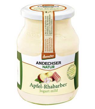 demeter Jogurt mild, Apfel-Rhabarber, 3,7%, 500g aus der Andechser Molkerei