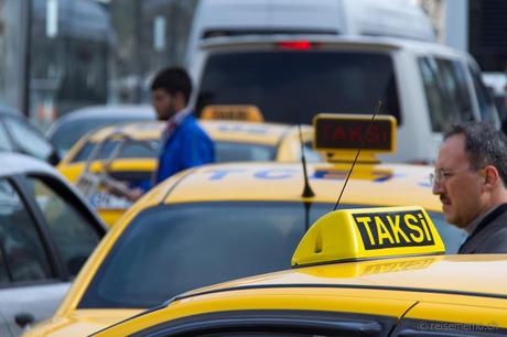 Taxis im Stau in Istanbul