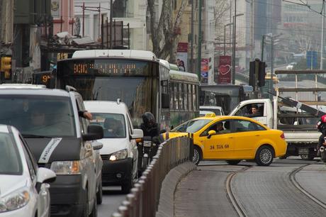 Taxi im Stau in Istanbul