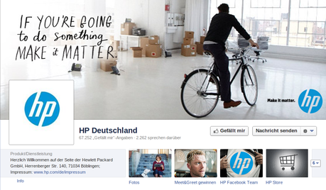 Coverbild von HP auf Facebook