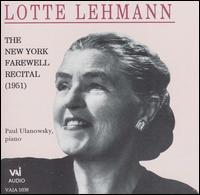 Plattencover Lotte lehmann