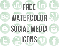 Freebies: Watercolor Social Network Buttons