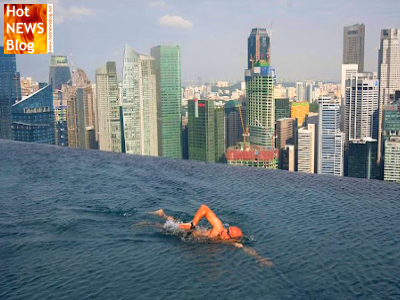 Das höchste Schwimmbecken der Welt - Marina Bay Sands Hotel