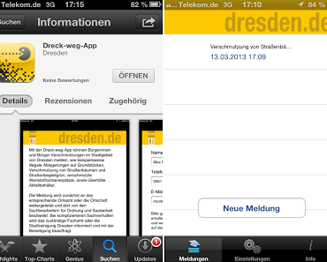 Dresden startet Dreck-Weg-App für iOS und Android