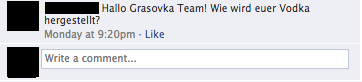 Grasovka Facebook Antwort