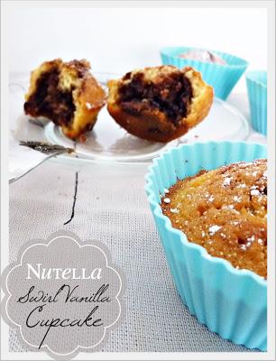 Nutella Swirl Vanilla Cupcakes