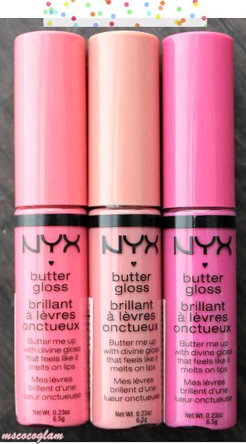 NYX Butter Glosses 'Peaches and Cream', 'Crème Brulee' & 'Strawberry Parfait' *Review*