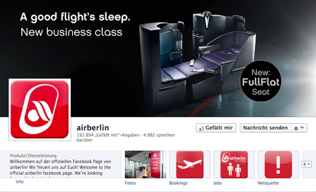 Titelbild Air Berlin Facebook Page