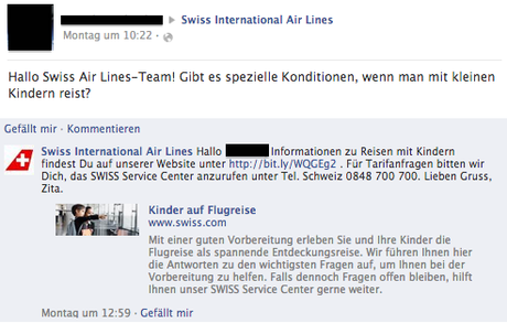 Swiss Air Facebook