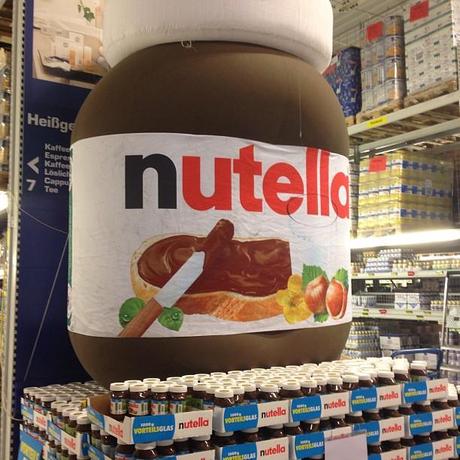 The biggest Nutella Chocolate Cream Glass on Instagram - with the regular glasses in front