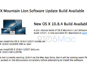 Apple gibt OS X 10.8.4 zur Beta frei