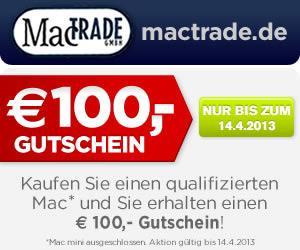 Aktuell kann man wieder 100 EUR beim Kauf eines neuen Mac sparen