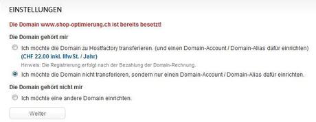 Domain Account einrichten
