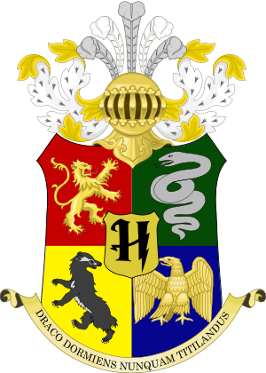 English: Coat of arms of Hogwarts, the fiction...