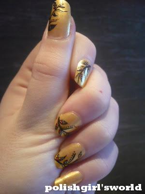 Nailart #2: Goldenes florales Muster