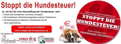 Unterschriftenaktion gegen die Hundesteuer in Österreich