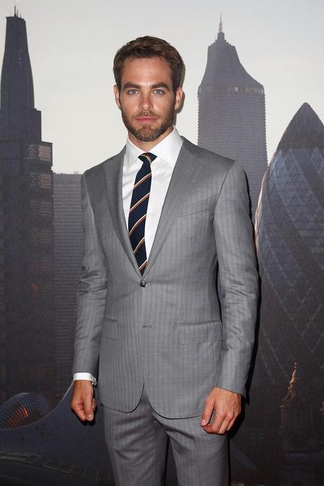 Spotted // Blue Eyed Actor Chris Pine in an Ermenegildo Zegna Suit