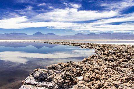Vulkanspiegelungen im Salar de Atacama