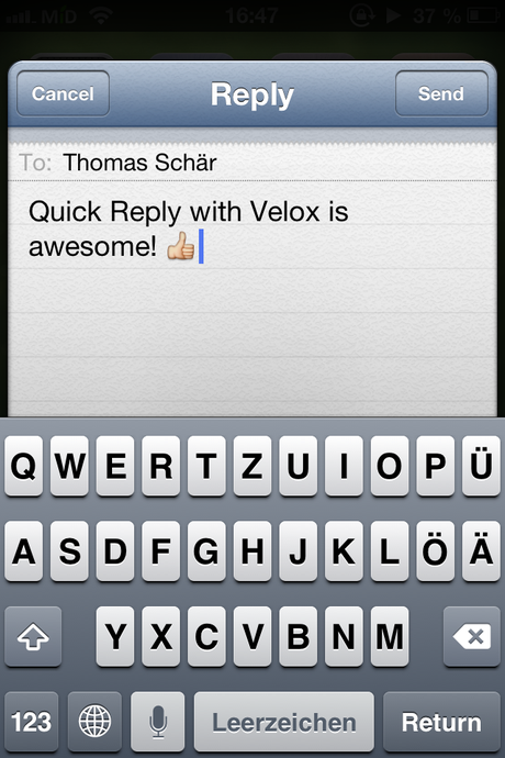 Velox Quick Reply